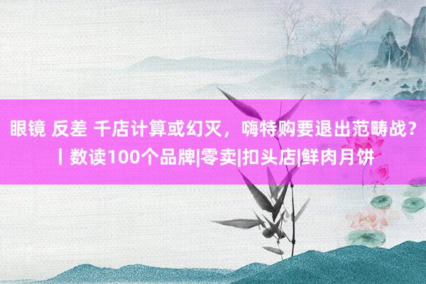 眼镜 反差 千店计算或幻灭，嗨特购要退出范畴战？丨数读100个品牌|零卖|扣头店|鲜肉月饼